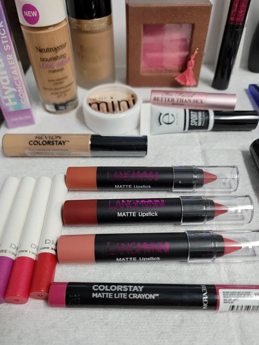Lancôme, Too Faced, Revlon, & Neutrogena Makeup Bundle (27 things) (mostly new)